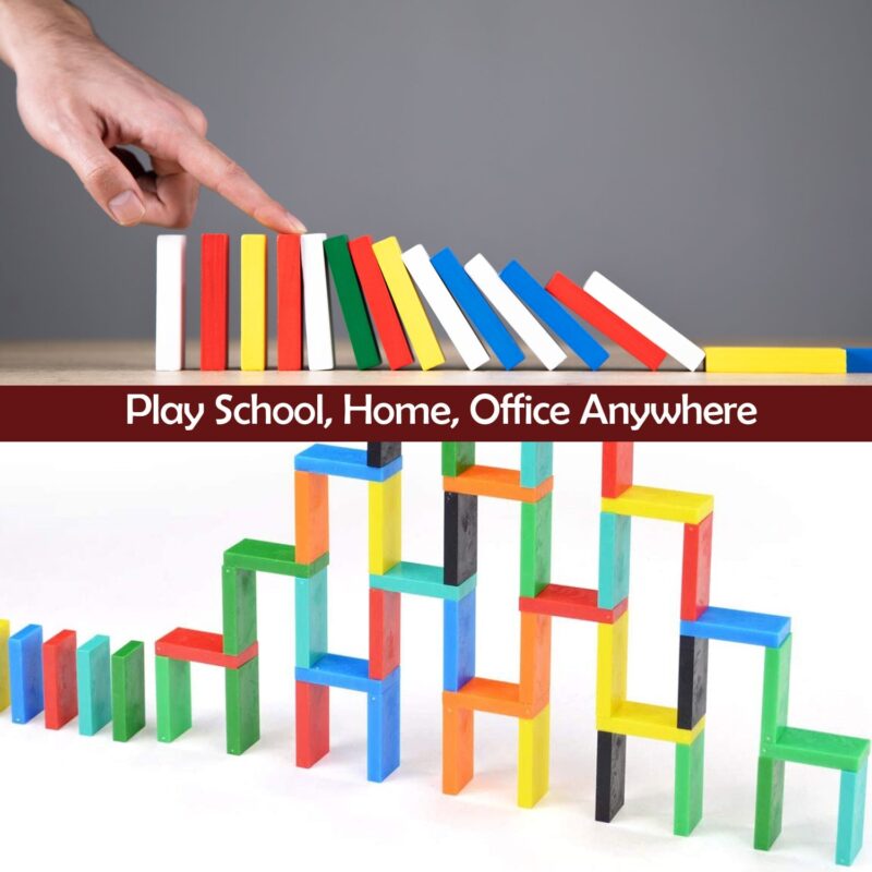 4439 120Pc Dominoes Blocks Set Multicolor Wooden Toy Building Indoor Game Toy. Pricehug